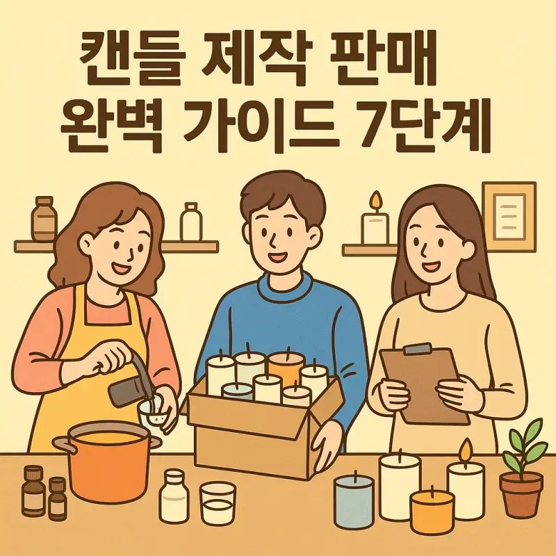 캔들 제작 판매를 위한 7단계 완벽 가이드를 소개하는 창업 정보 썸네일