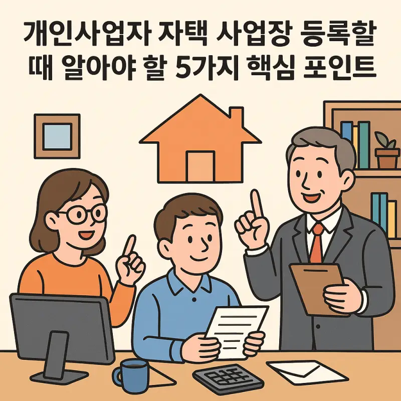 개인사업자 자택 사업장 등록 시 필요한 핵심 포인트를 안내하는 사업자 등록 가이드 썸네일