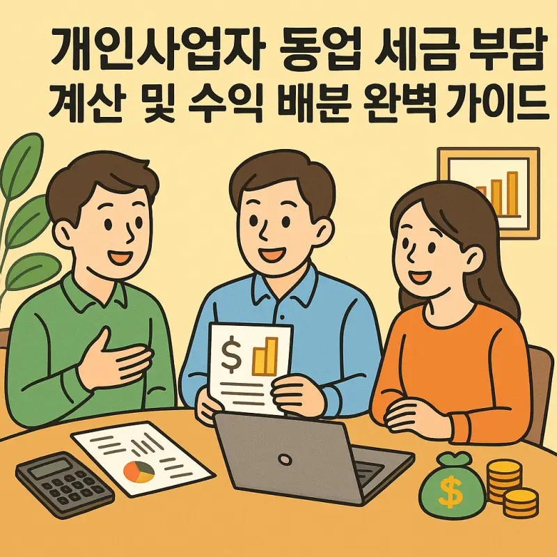 개인사업자 동업 세금 부담과 수익 배분 방법을 설명하는 세무 계산 가이드 썸네일