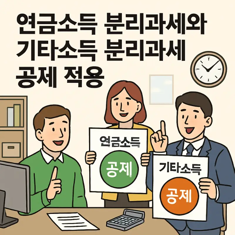 연금소득 분리과세와 기타소득 분리과세 공제 적용을 설명하는 세무 정보 썸네일