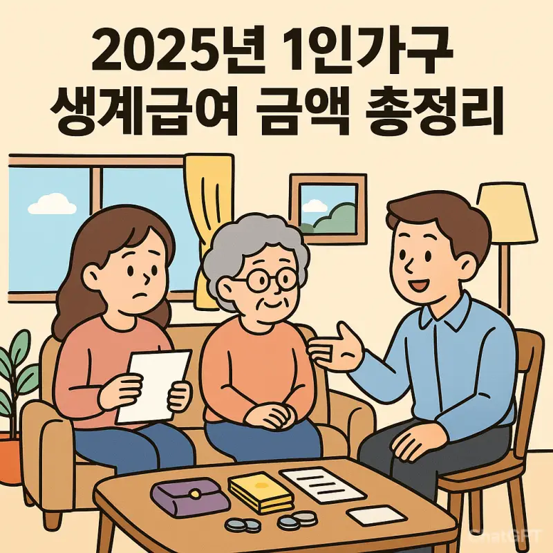 2025년 1인가구 생계급여 금액 기준을 안내하는 복지 정보 썸네일