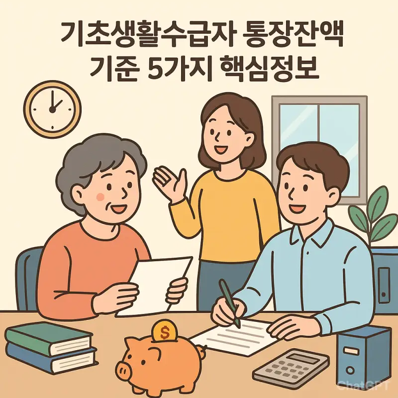 기초생활수급자 통장잔액 기준과 재산 조회 방법을 설명하는 복지 정보 썸네일