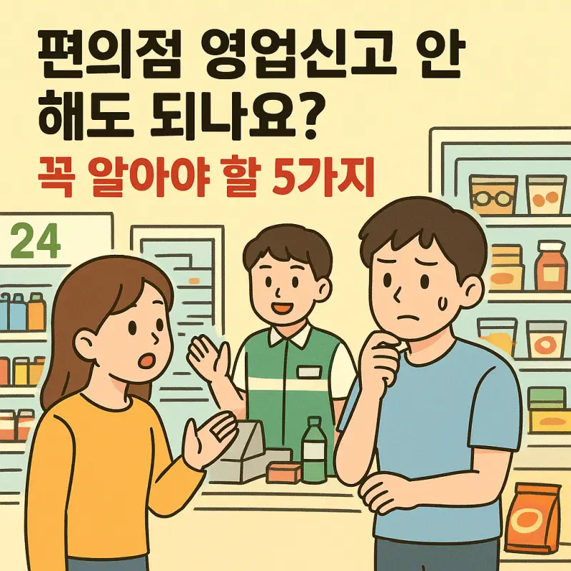 편의점 영업신고 의무 여부와 필수 절차를 설명하는 창업 정보 썸네일