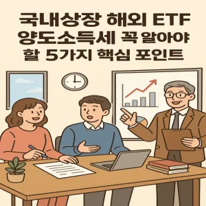 국내상장 해외 etf 양도소득세 과세 기준과 절세 전략을 설명하는 금융 정보 썸네일