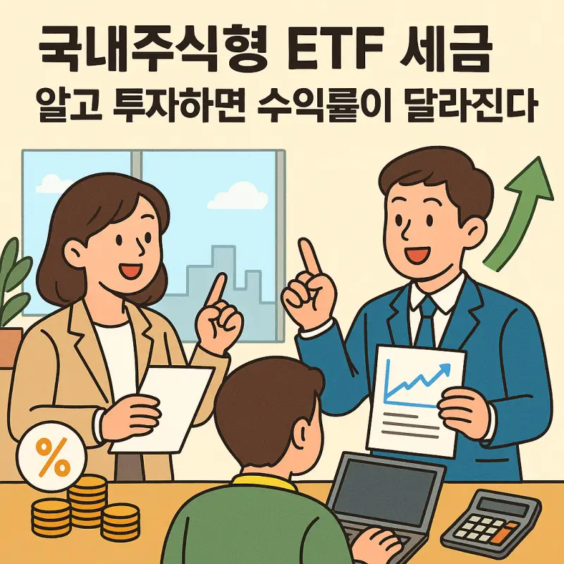 국내주식형 ETF 세금 구조와 절세 전략을 설명하는 투자 정보 썸네일
