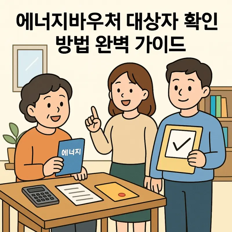 에너지바우처 대상자 확인방법을 안내하는 복지 정보 썸네일 이미지