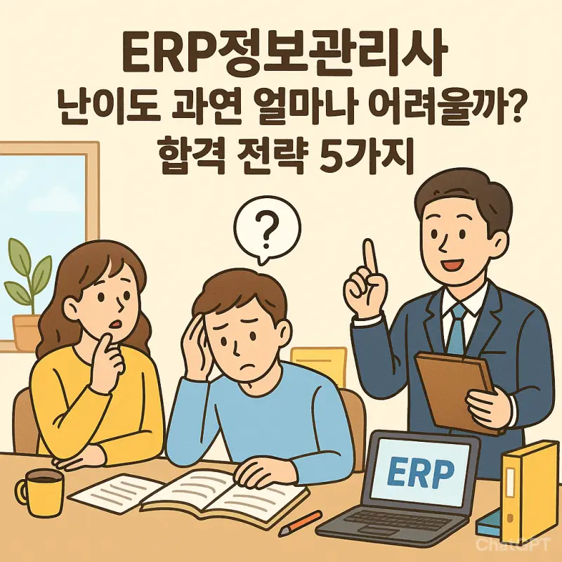 ERP정보관리사 난이도와 합격 전략을 안내하는 자격증 정보 썸네일