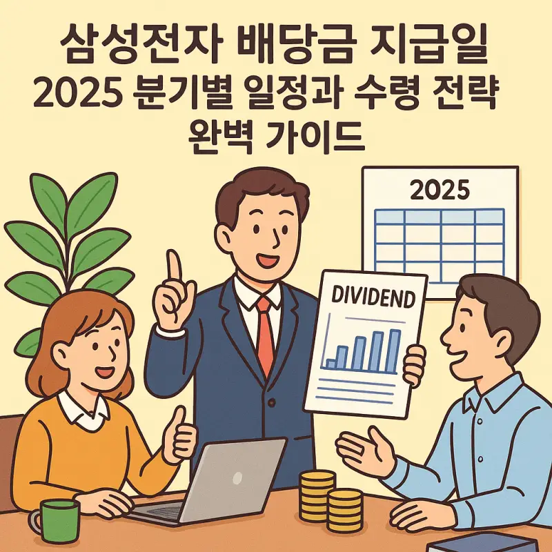 삼성전자 배당금 지급일 2025 분기별 일정과 수령 방법을 안내하는 투자 정보 썸네일