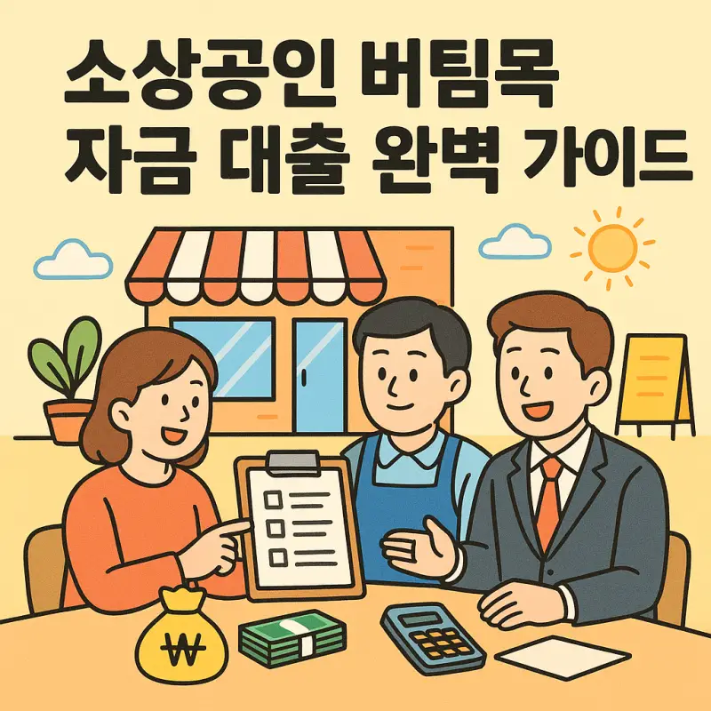 소상공인 버팀목 자금 대출 신청 방법과 조건을 설명하는 금융 지원 가이드 썸네일