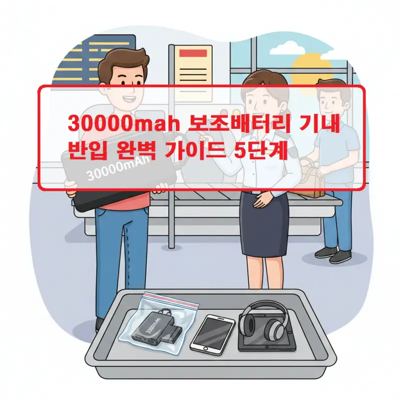 30000mah 보조배터리 기내 반입 규정을 설명하는 여행 정보 썸네일