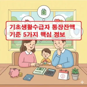 기초생활수급자 통장잔액 기준과 재산 산정 방법을 설명하는 복지제도 안내 썸네일