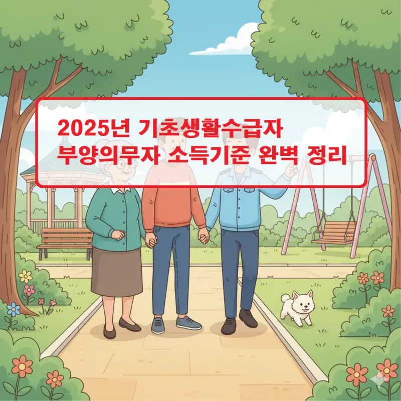2025년 기초생활수급자 부양의무자 소득기준을 정리한 복지 제도 안내 썸네일