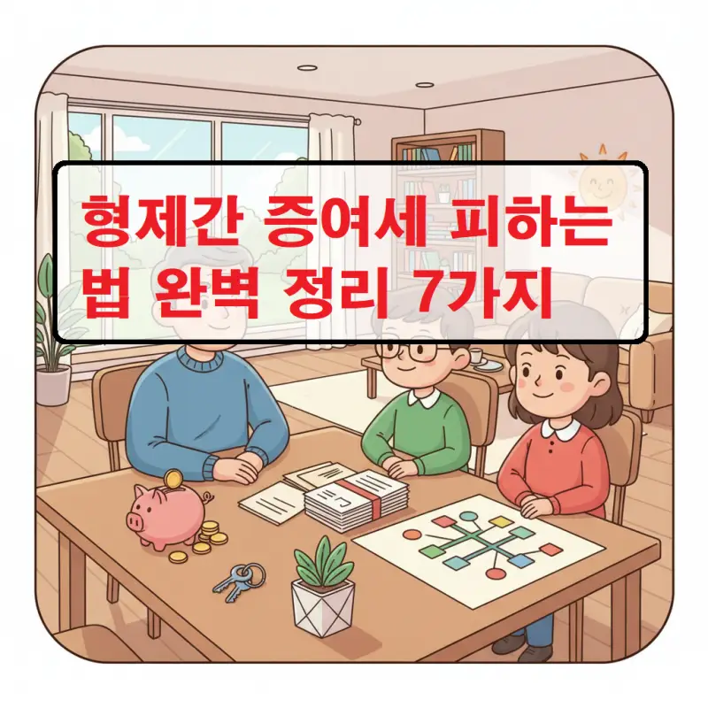 형제간 증여세 피하는 법을 정리한 세금 절세 정보 썸네일