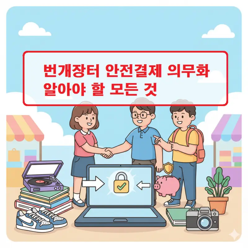 번개장터 안전결제 의무화 정책 안내와 이용자 보호를 위한 거래 방법을 설명하는 정보 썸네일