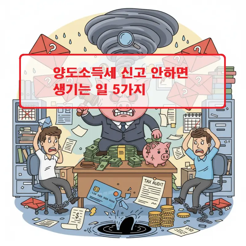 양도소득세 신고 안하면 발생하는 불이익 5가지를 설명하는 세금 정보 썸네일