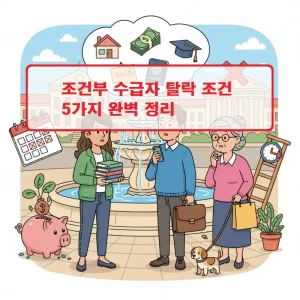 조건부 수급자 탈락 조건 5가지를 정리한 복지 정보 인포그래픽 썸네일