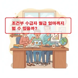 조건부 수급자 월급 한도와 소득 인정액 기준을 설명하는 복지 정보 썸네일