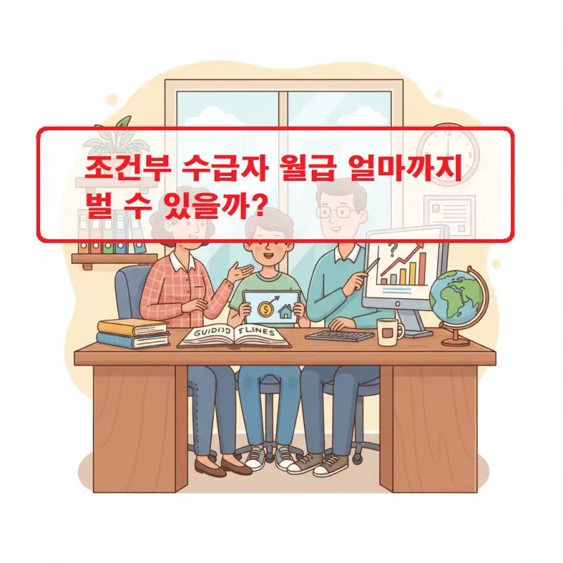조건부 수급자 월급 한도와 소득 인정액 기준을 설명하는 복지 정보 썸네일