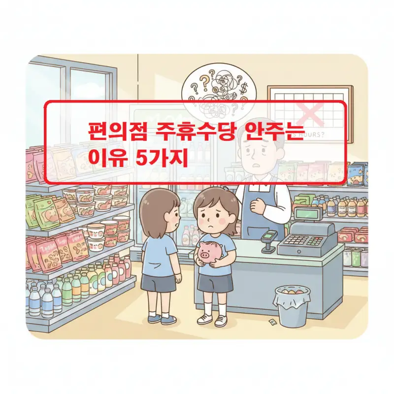편의점 주휴수당 안주는 이유를 설명하는 근로권익 정보 썸네일 이미지