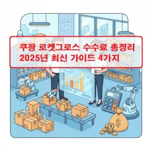 쿠팡 로켓그로스 수수료 구조와 판매 수수료율을 한눈에 보여주는 인포그래픽 이미지