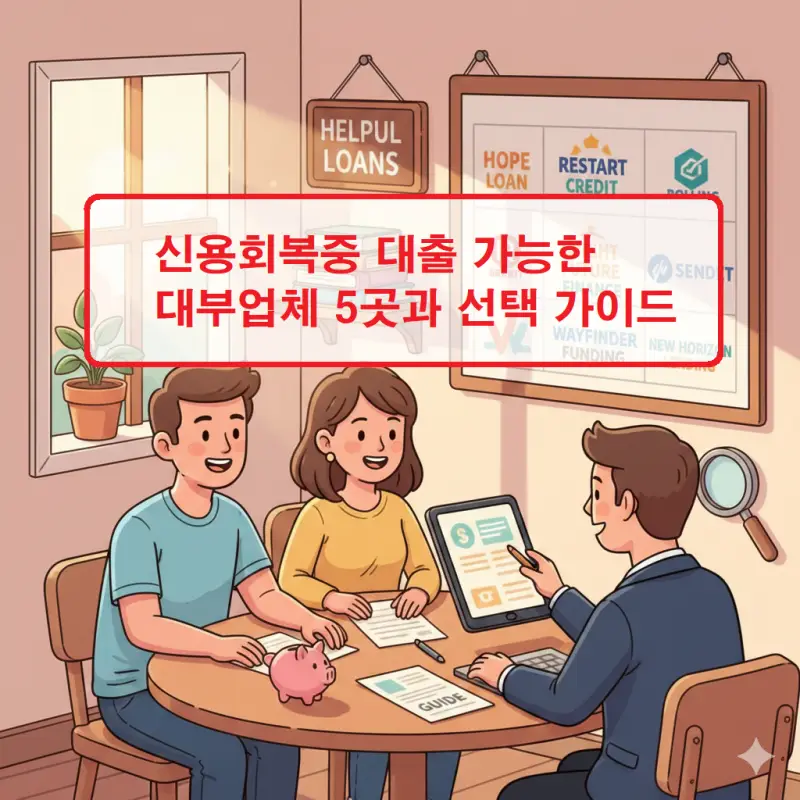 신용회복중 대출 가능한 대부업체 5곳의 조건과 선택 방법을 안내하는 금융 정보 썸네일
