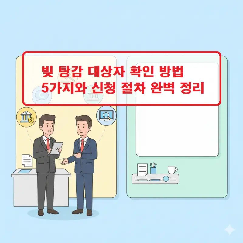 빚 탕감 대상자 확인 방법을 안내하는 금융 정보 썸네일 이미지