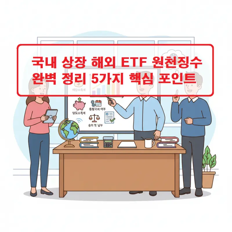 국내 상장 해외 ETF 원천징수 세금 구조와 신고 방법을 설명하는 투자 가이드 썸네일