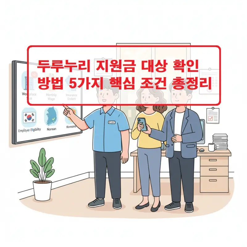 두루누리 지원금 대상 확인 방법과 5가지 핵심 조건을 정리한 정보 썸네일