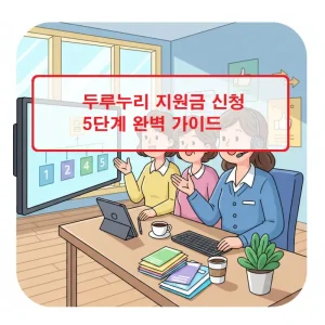 두루누리 지원금 신청 방법과 절차를 5단계로 안내하는 썸네일 이미지