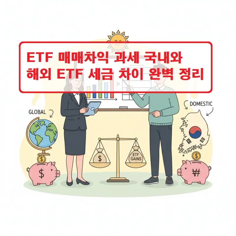 ETF 매매차익 과세 방식과 국내외 ETF 세금 차이를 비교하는 투자 정보 썸네일