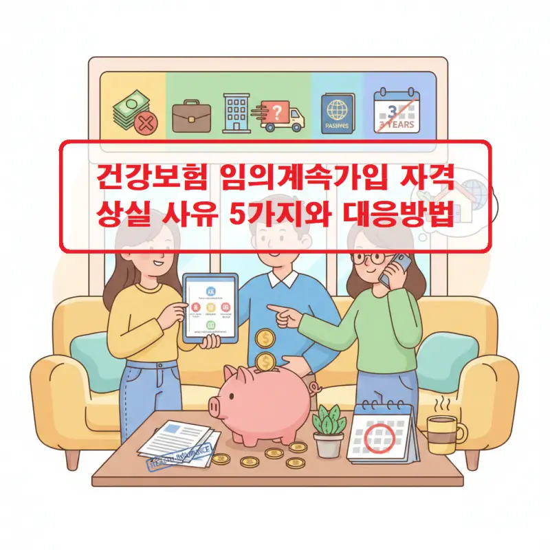 건강보험 임의계속가입 자격상실 사유를 설명하는 보험 정보 썸네일