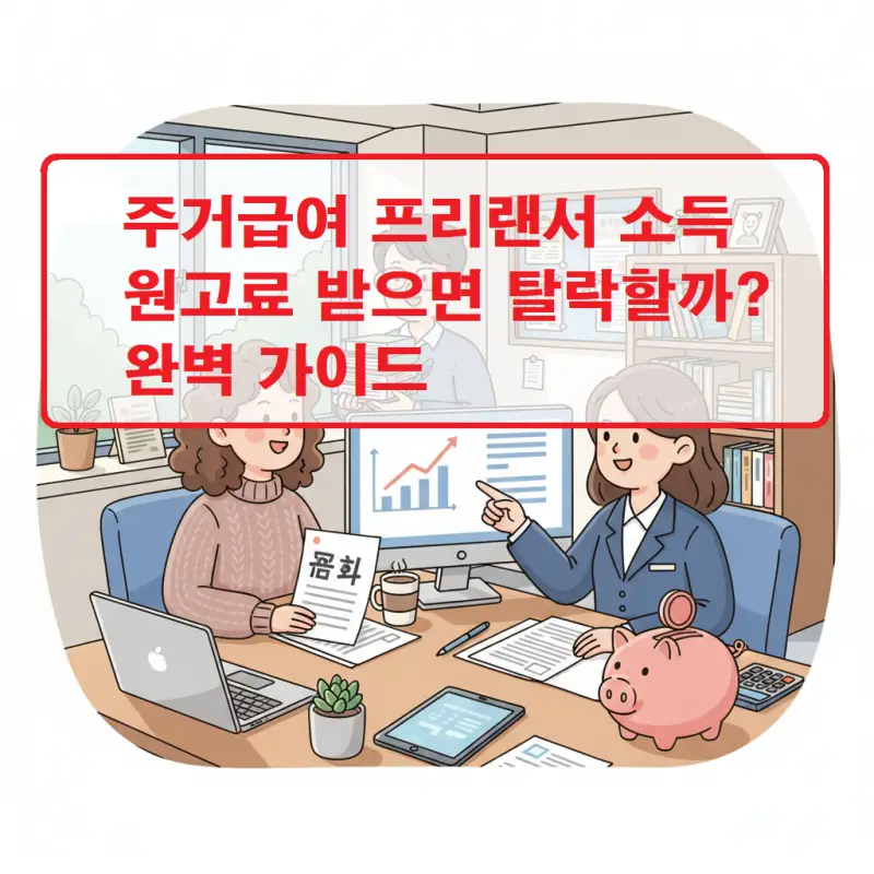 주거급여 프리랜서 소득 기준과 원고료 수입이 수급 자격에 미치는 영향을 설명하는 복지 정보 썸네일