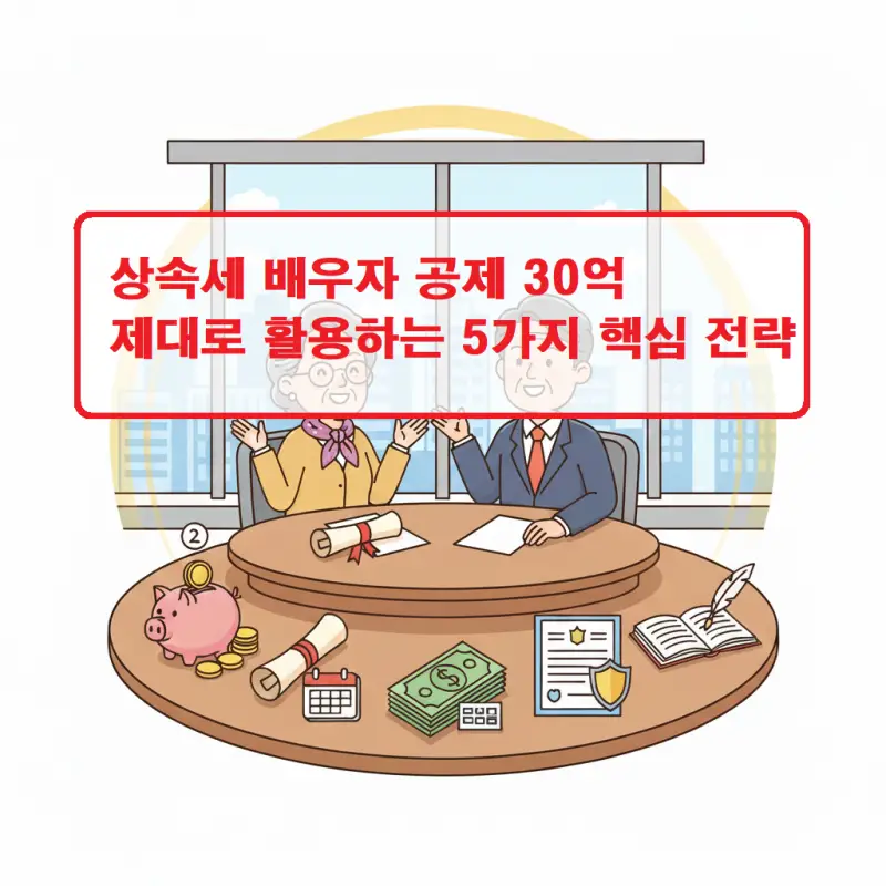 상속세 배우자 공제 30억 한도를 활용한 절세 전략을 설명하는 세무 정보 썸네일