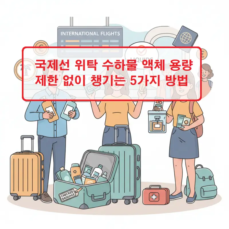 국제선 위탁 수하물 액체 용량 제한 없이 챙기는 방법을 소개하는 여행 팁 썸네일
