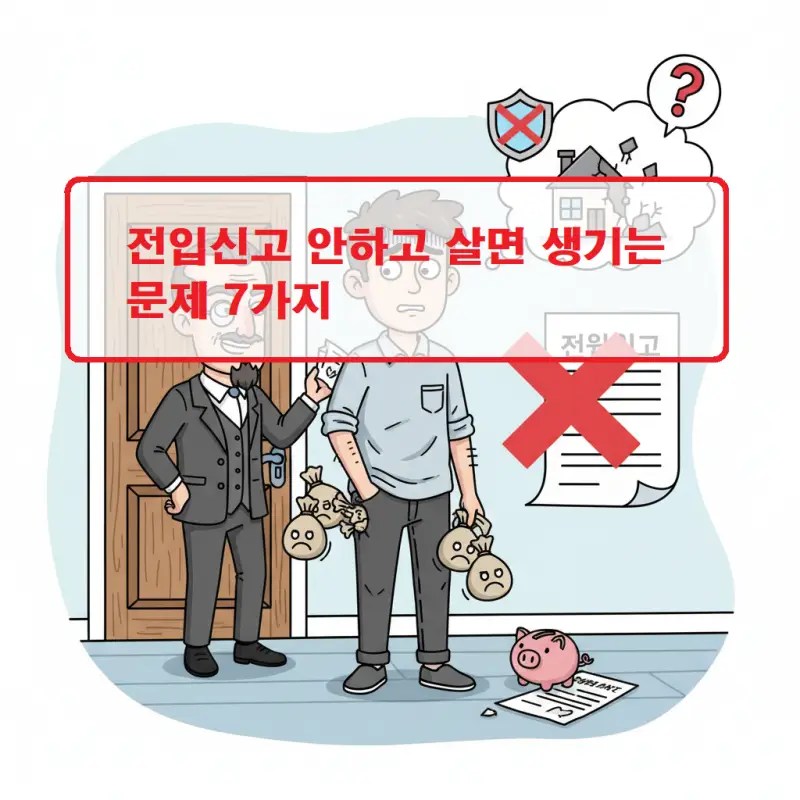 전입신고 안하고 살면 발생하는 법적·행정적 문제를 정리한 인포그래픽 썸네일