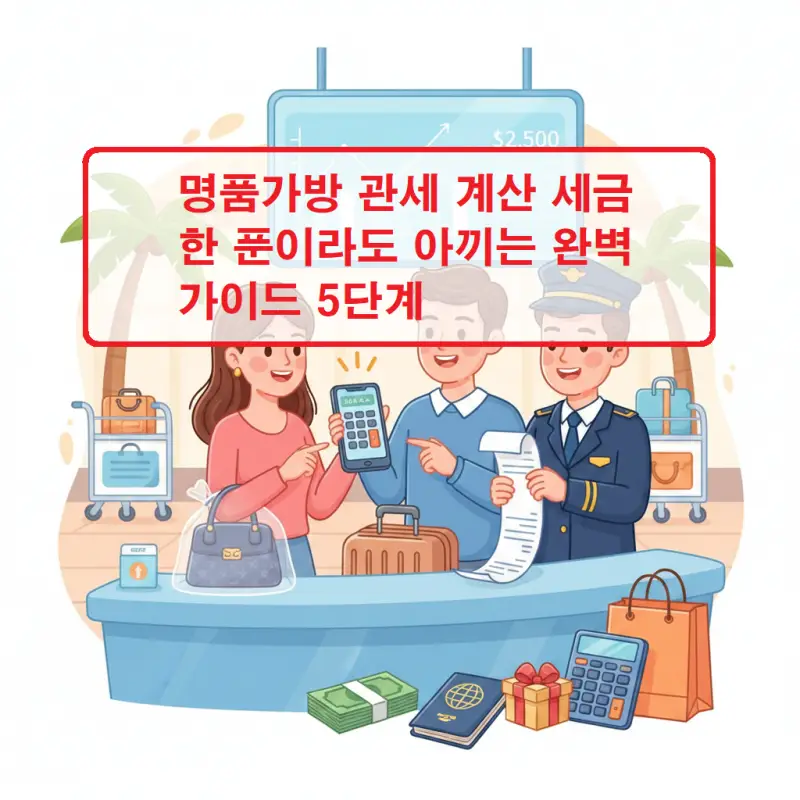 명품가방 관세 계산 방법과 세금 절약 팁을 설명하는 해외직구 가이드 썸네일