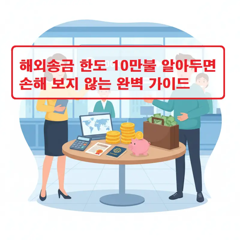 해외송금 한도 10만불 제도를 설명하는 금융 정보 썸네일 이미지