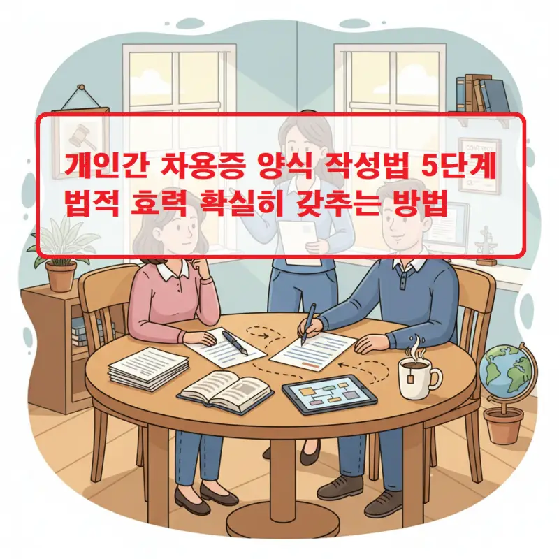 개인간 차용증 양식 작성법과 법적 효력을 갖추는 방법을 안내하는 법률 정보 썸네일