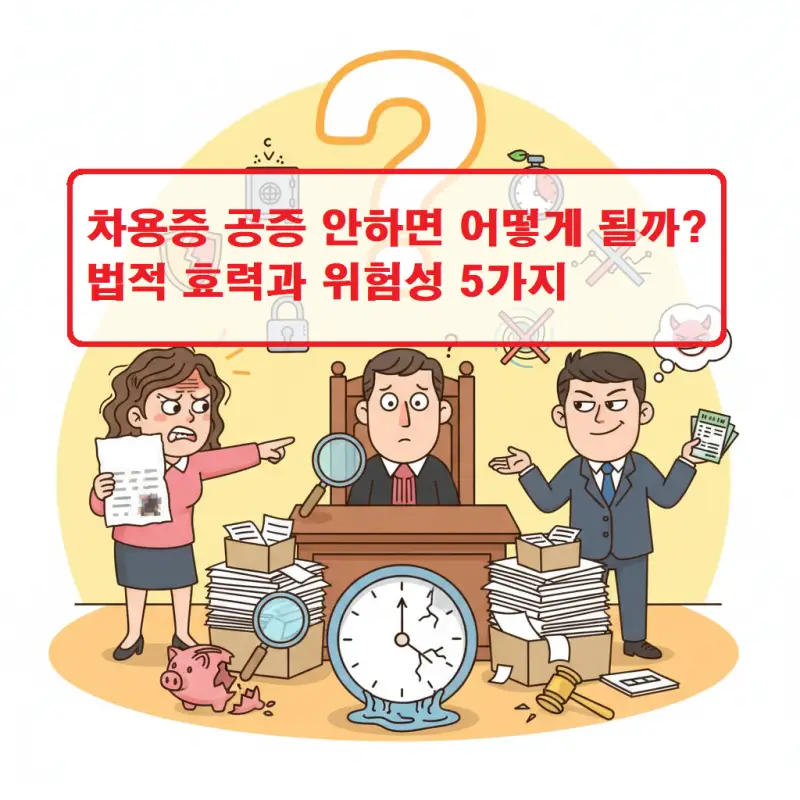 차용증 공증 안하면 발생하는 법적 문제와 위험성을 설명하는 법률 정보 썸네일