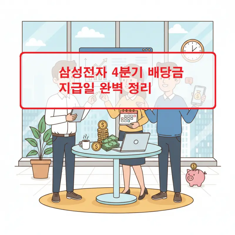 삼성전자 4분기 배당금 지급일과 배당 일정을 안내하는 주식 투자 정보 썸네일