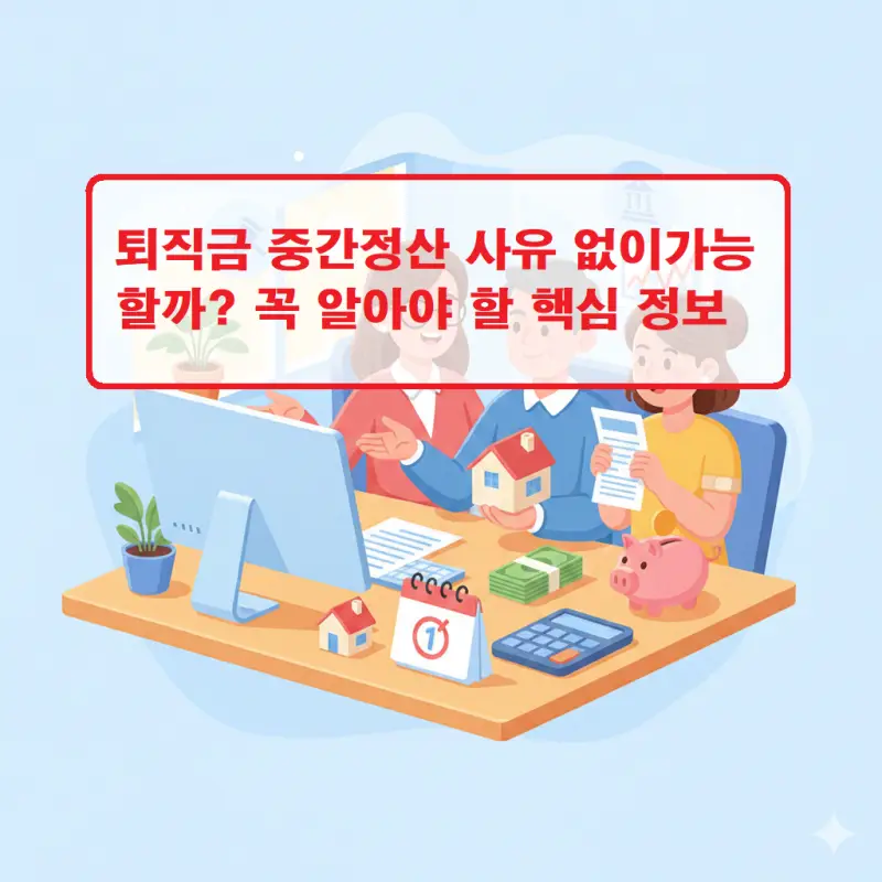 퇴직금 중간정산 사유 없이 가능한지 여부와 법적 요건을 설명하는 금융 정보 썸네일