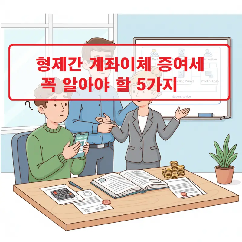 형제간 계좌이체 증여세 발생 기준과 주의사항을 정리한 정보 썸네일