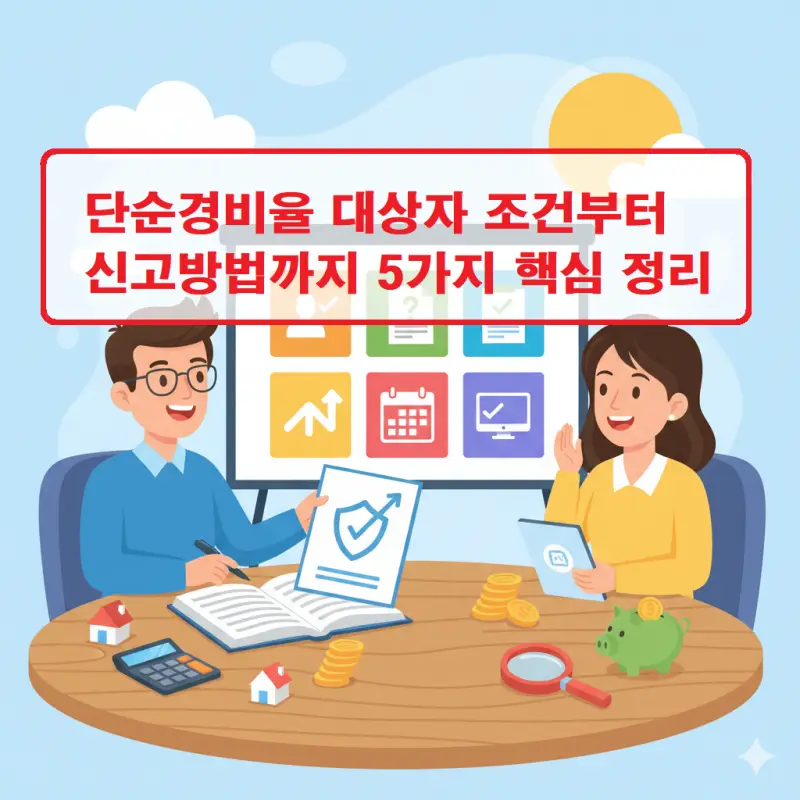 단순경비율 대상자 조건과 신고방법을 정리한 세금 안내 썸네일 이미지