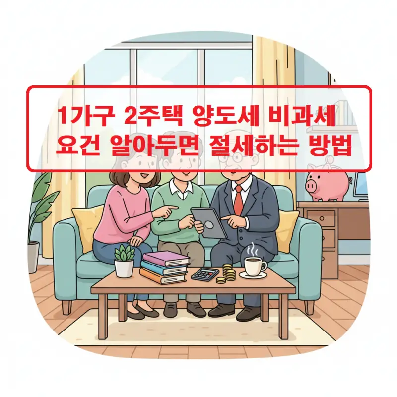1가구 2주택 양도세 비과세 요건과 절세 방법을 안내하는 부동산 세금 정보 썸네일