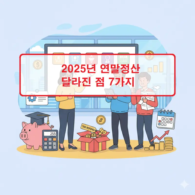 2025년 연말정산 달라진 점과 주요 변경 사항을 정리한 세금 정보 썸네일