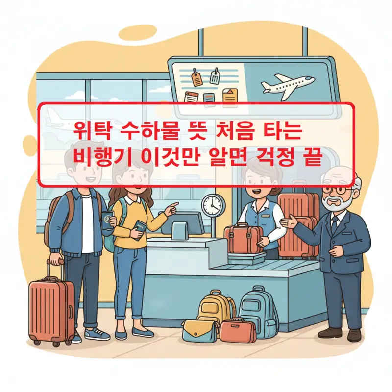 위탁 수하물 뜻과 처음 비행기 탑승 시 수하물 처리 방법을 안내하는 여행 정보 썸네일