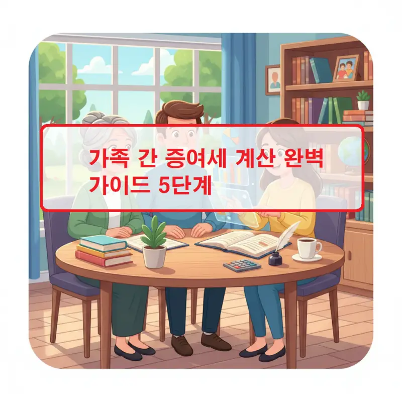 가족 간 증여세 계산 방법을 5단계로 안내하는 재무 정보 썸네일