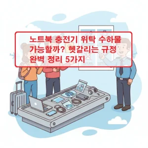노트북 충전기 위탁 수하물 가능 여부와 항공 수하물 규정을 설명하는 여행 정보 썸네일