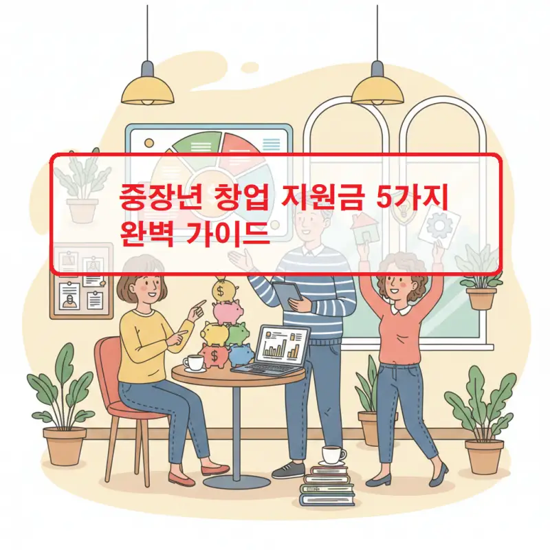 중장년 창업 지원금 5가지 종류와 신청 방법을 안내하는 정보 썸네일