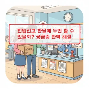 전입신고 한달에 두번 가능 여부와 신고 절차를 설명하는 주거 행정 가이드 이미지